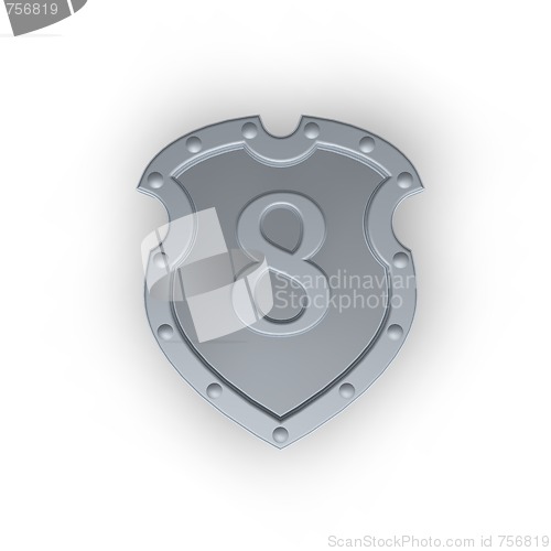 Image of shield with number eight