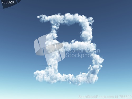 Image of cloudy letter B