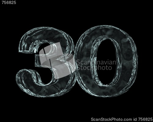 Image of frozen number thirty
