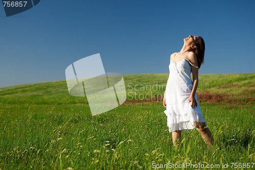 Image of Young woman relaxing