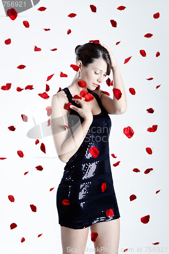 Image of Rose petals woman