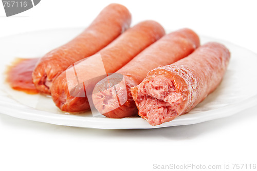 Image of Sausages with ketchup