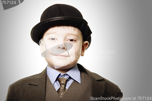 Image of Funny boy in bowler hat