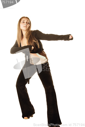 Image of Woman in fighting stance