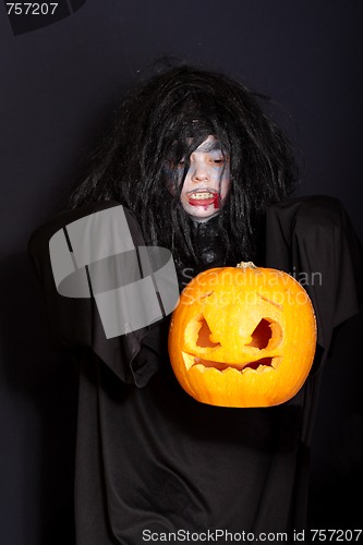 Image of Levitating Halloween pumpkin