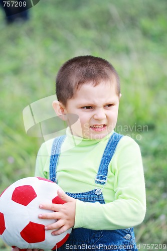 Image of Little boy with soft ball