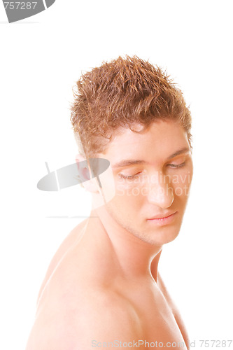 Image of Serene guy turned head sideview