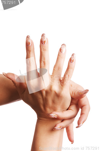 Image of Woman hand envelopes other 