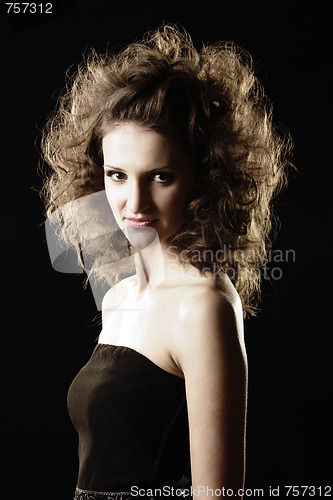 Image of Girl with fluffy hairs