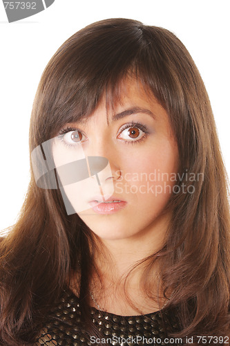 Image of Frightened brunette