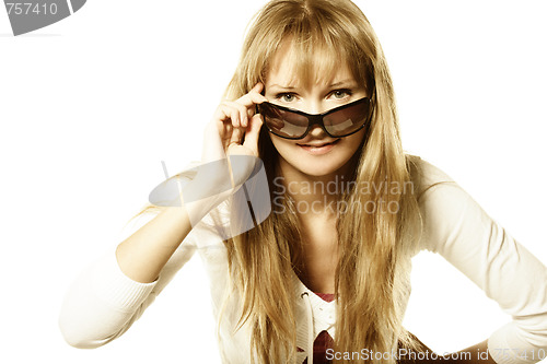 Image of Blonde in sunglasses