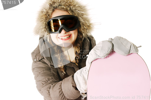 Image of Happy snowboarder