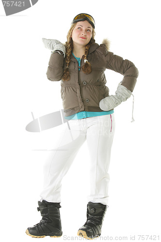 Image of Snowboarder woman