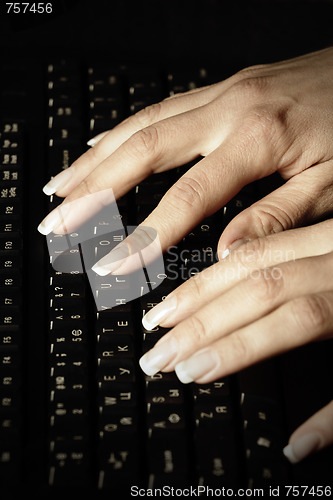 Image of Typing hands