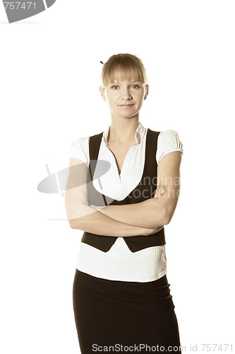 Image of Confident blonde businesswoman