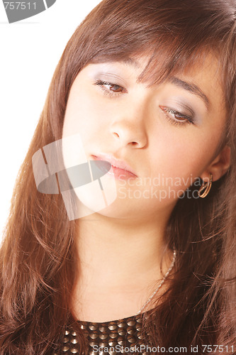 Image of Thoughtful brunette