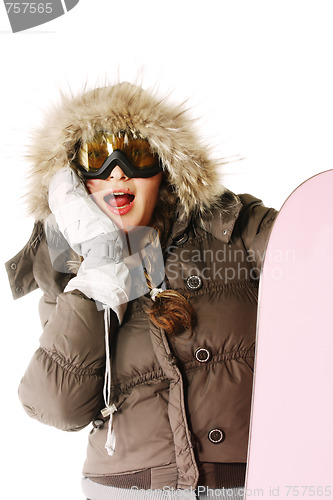 Image of Shocked snowboarder