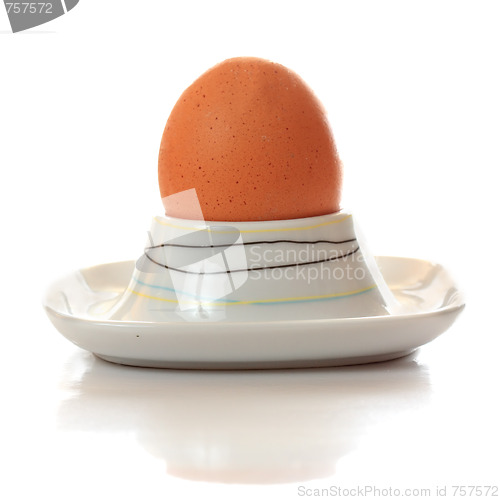 Image of Egg in eggcup reflecting