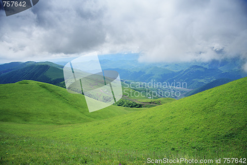 Image of Fog over mountain road