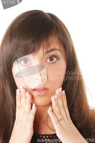 Image of Shocked brunette
