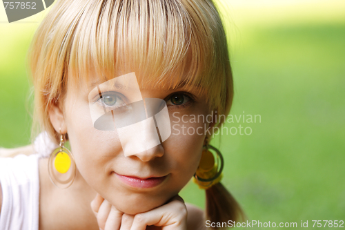 Image of Young woman face closeup