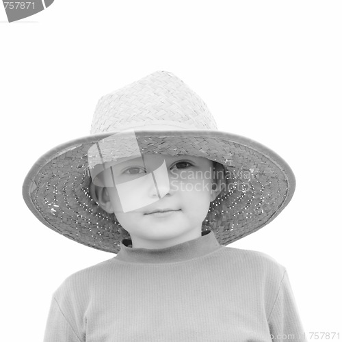 Image of Boy in straw hat