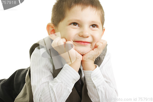 Image of Smiling kid looking up