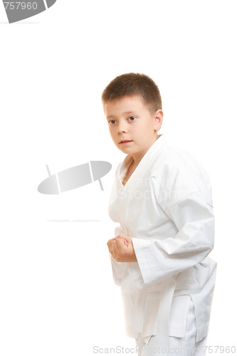 Image of Karate boy with clenched fists