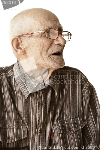 Image of Senior man in eyeglasses sideview