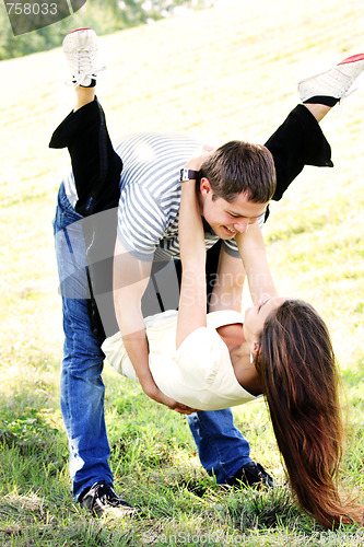 Image of Amusement of young couple