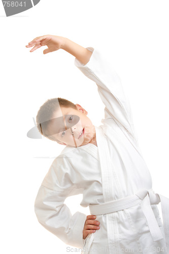 Image of Karate boy inclining right