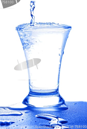 Image of Water flowing into glass