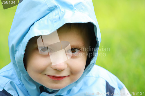 Image of Boy in blue hood