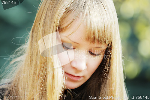 Image of Blonde looking down