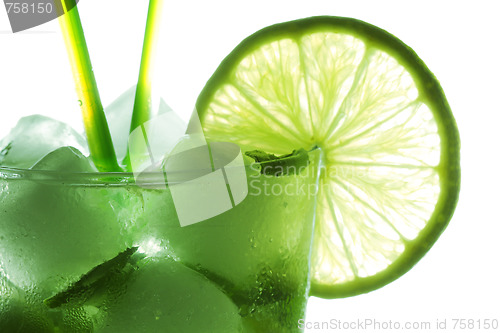 Image of Mohito cocktail closeup