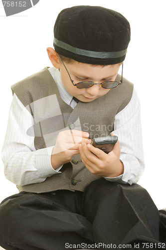 Image of Boy with palm computer