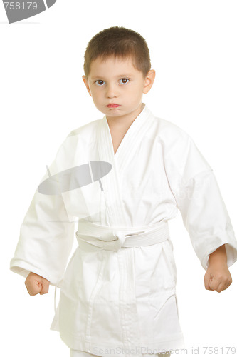 Image of Stern karate boy