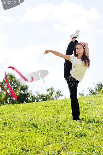 Image of Woman with ribbon