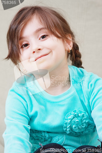 Image of Cute girl in blue