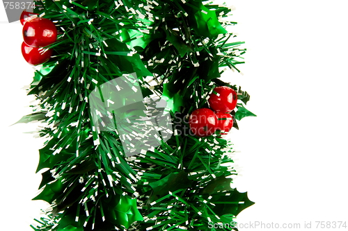 Image of Christmas decorations on white backgroun