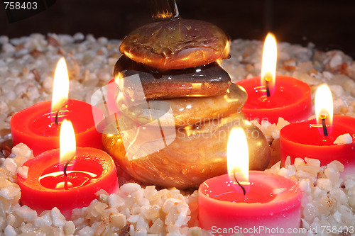 Image of Cairn surrounded by candles