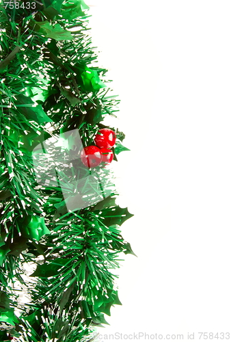 Image of Christmas decorations on white backgroun