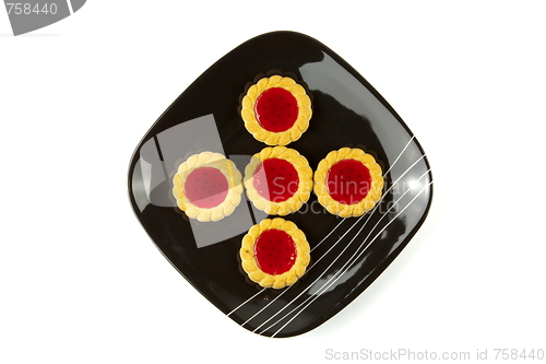 Image of Plate of cookies isolated on white background