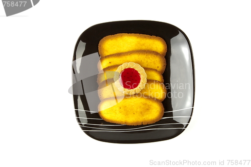 Image of Plate of cookies isolated on white background