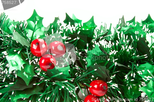 Image of Christmas decorations on white backgroun