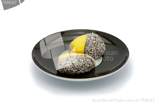 Image of cookies on plate isolated on white background