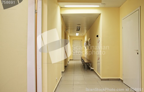 Image of Corridor with hairdriers on wall