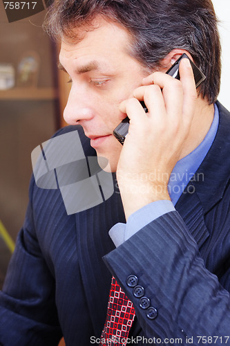 Image of Businessman with phone sideview