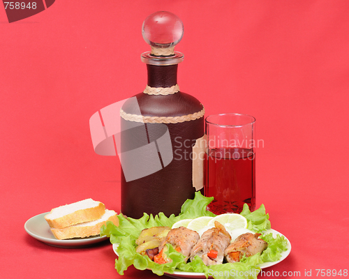 Image of Meat with wine