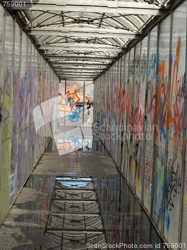 Image of Footbridge with graffiti